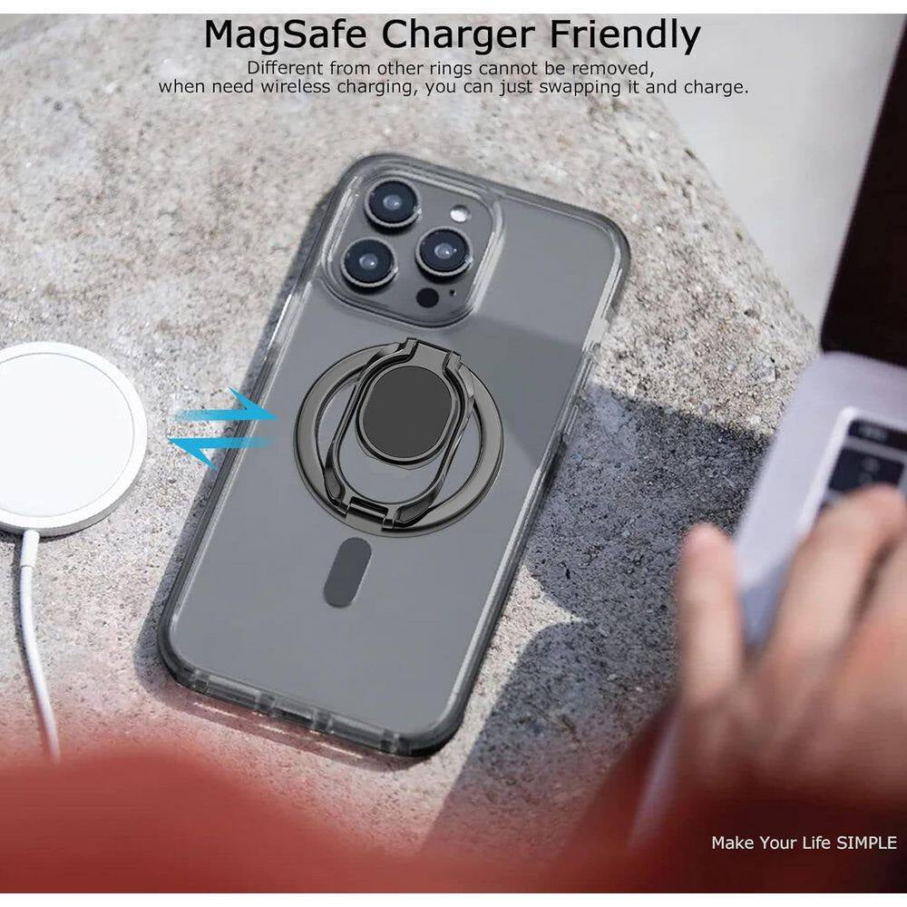 Magnetic Phone Ring Holder with Magsafe Double Adjustable Gym Ring Grip Removable for Iphone Ipad Smartphones Colorful