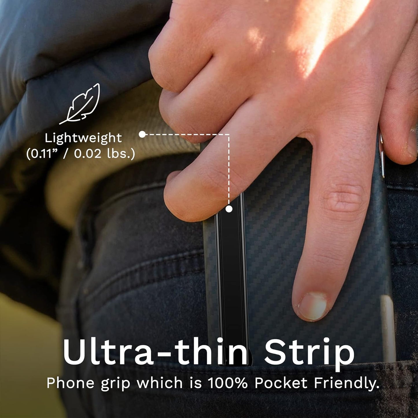 Ultra-Thin Phone Grip, Non-Slip Finger Strap , Adjustable Angle Strap Holder for Hand, Phone Case Accessory Gift for Iphone and Android