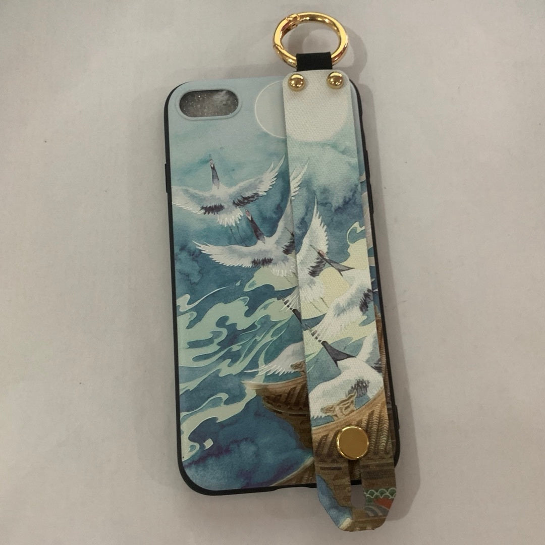 Compatible with Apple, Rose Flowers Wrist Strap phone Cases For iPhone - Small Enterprise