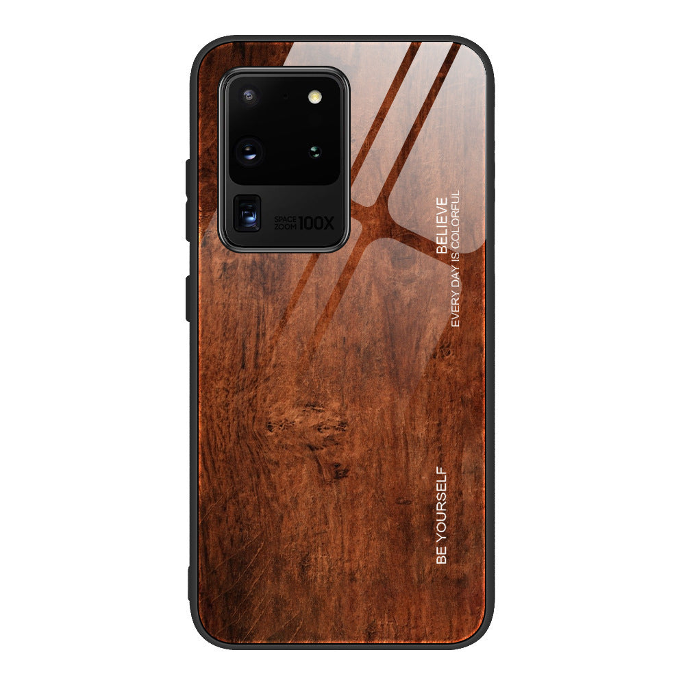 Wood grain tempered glass phone case - Small Enterprise