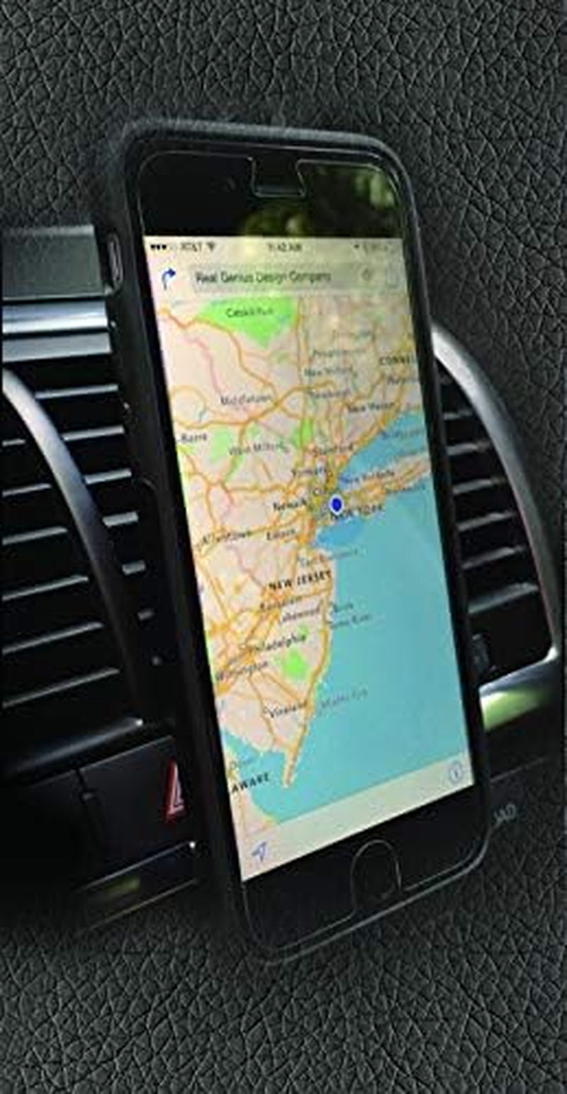 Universal Magnetic Air Vent Mount Ultra-Compact Leather Luxury Series Compatible with Iphone X/10/8/7/6 S8/S7/S6 Ios/Android Smartphone Car Cell Phone Mount Snap Technology CHARCOAL/LEATHER
