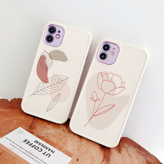Compatible With , Compatible With  , Vintage Leaf Flower  Phone Case Shockproof Soft Back Cover - Small Enterprise