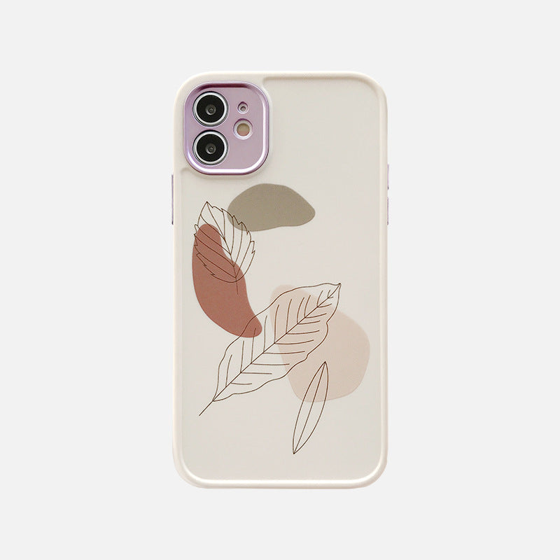 Compatible With , Compatible With , Vintage Leaf Flower Phone Case Shockproof Soft Back Cover - Small Enterprise