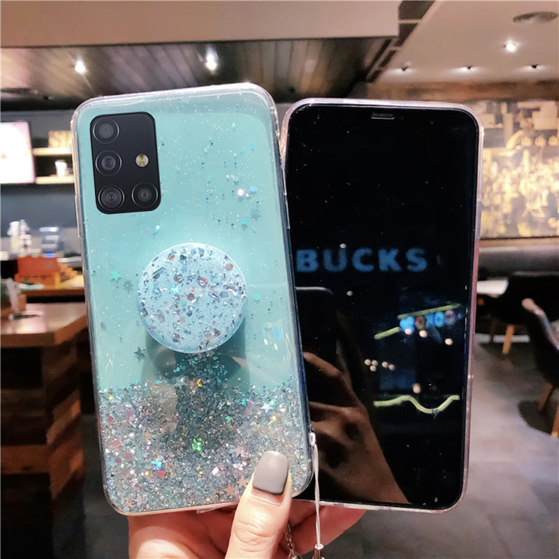 Samsung S20 Mobile Phone Case Star Glitter Silver Foil - Small Enterprise