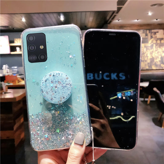 Samsung S20 Mobile Phone Case Star Glitter Silver Foil - Small Enterprise