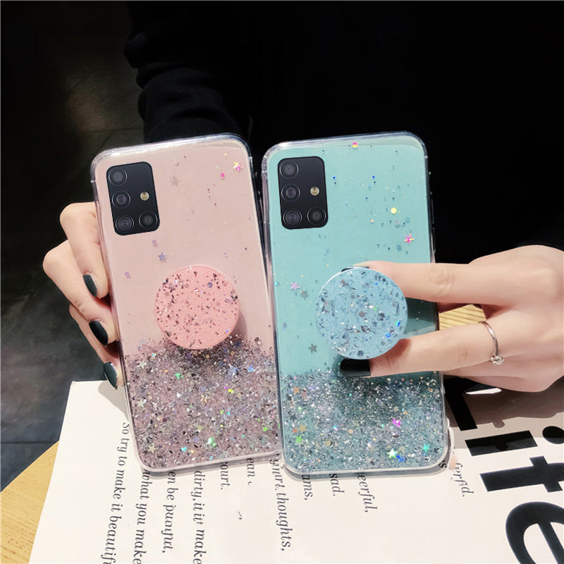 Samsung S20 Mobile Phone Case Star Glitter Silver Foil - Small Enterprise