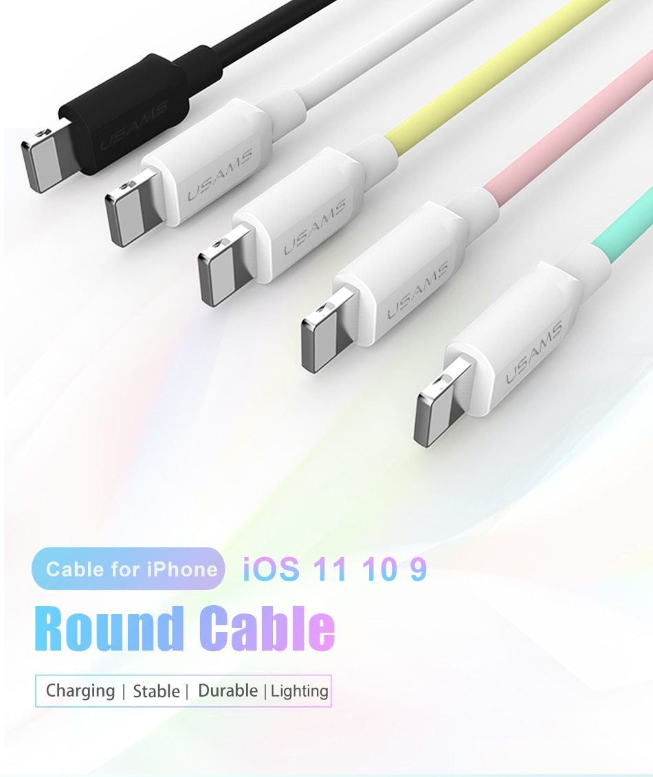 Compatible WithUSB Cable For Charger X 8 7 6 6s Plus 5 5s SE,2A 1M Mobile USB Data Cable For Cable For Lightning Cable