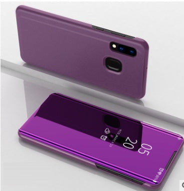 Luxury leather transparent mirror flip phone case - Small Enterprise