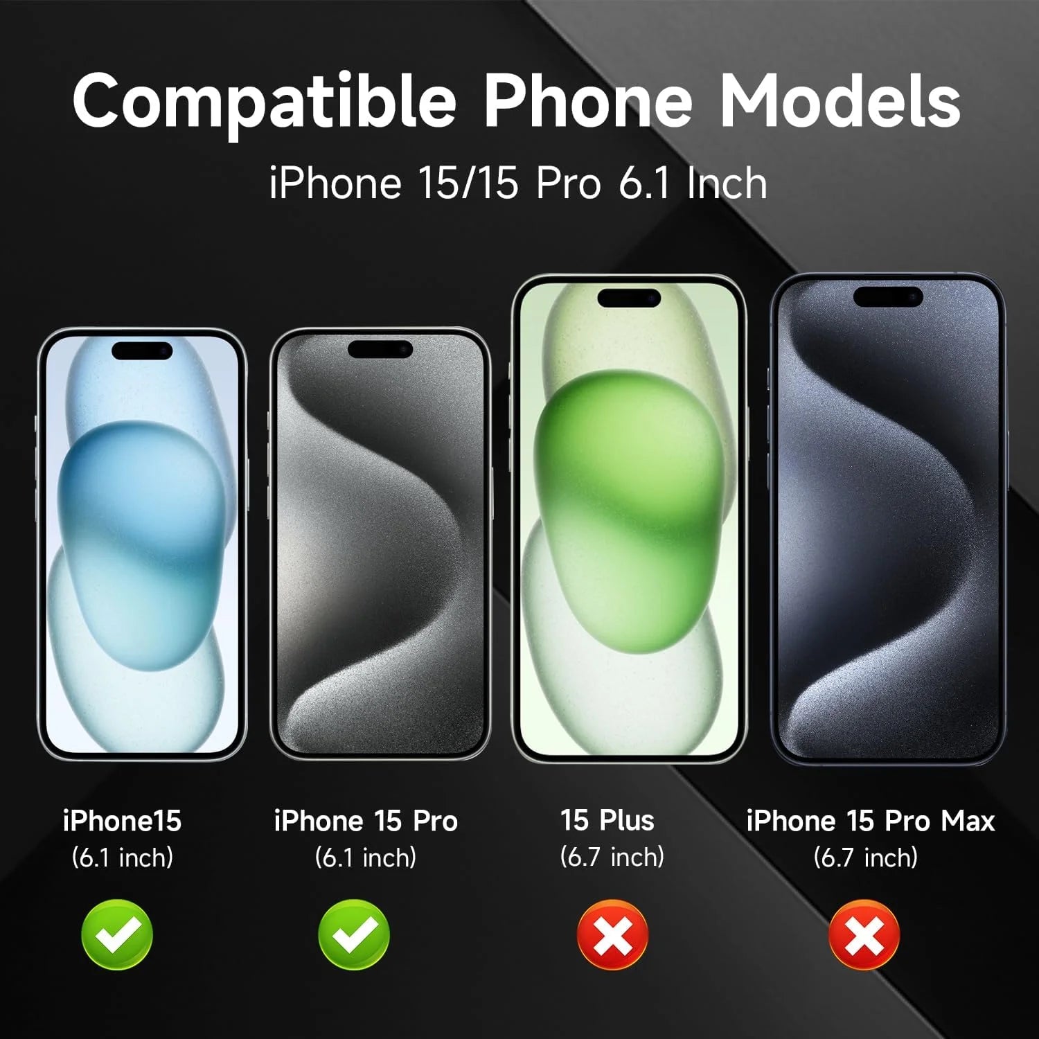 3Pack for Privacy Screen Protector for Iphone 15/15 Pro, Sensor Protection, Private Tempered Glass Film, Touch Sensitive, Bubble-Free, 9H Hardness Screen Protection 6.1 Inch