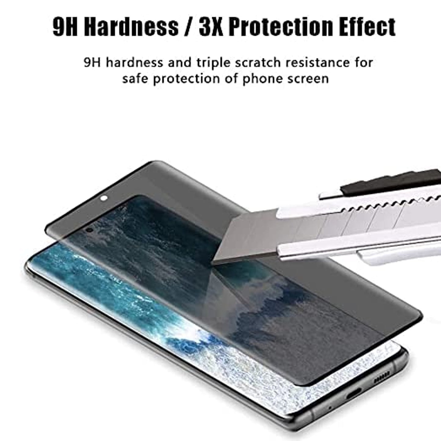 For Samsung Galaxy S23+ plus Privacy Screen Protector Tempered Glass Anti-Spy Anti-Peek 9H Hardness Screen Cover by - Black