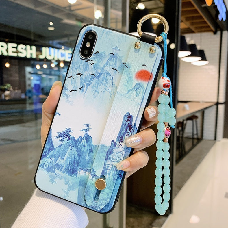 Compatible with Apple, Rose Flowers Wrist Strap phone Cases For iPhone - Small Enterprise