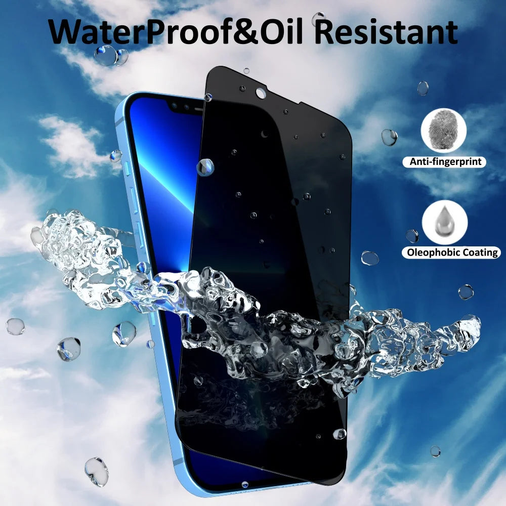 Privacy Screen Protector Compatible with Iphone 13 Pro anti Spy Case Friendly Tempered Glass 9H Black (2 Pack)