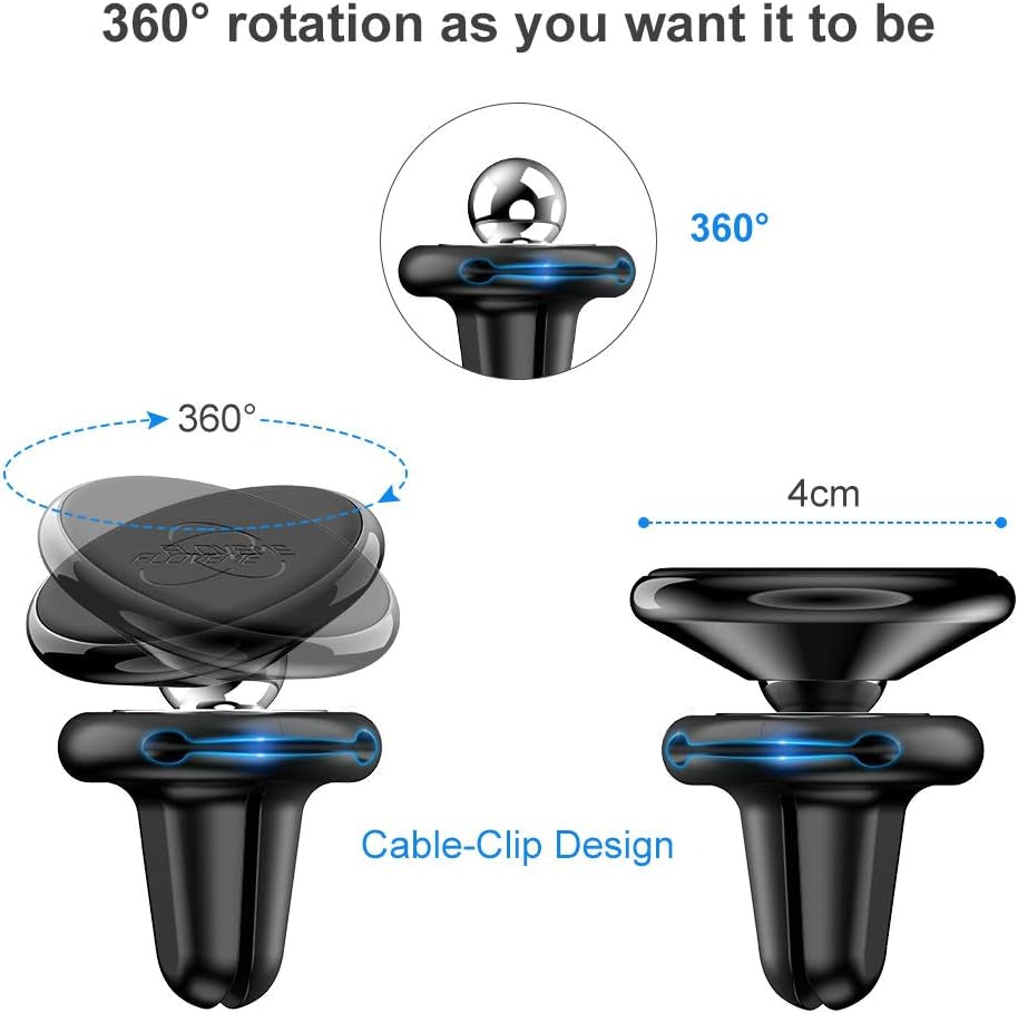 Magnetic Phone Car Mount Holder - Car Air Vent Magnet Cell Phone Holder for Car Strong N52 Magnetic Car Phone Mount with 4 Pcs Metal Plate Compatible with Iphone 12 Pro 11 Samsung Google LG