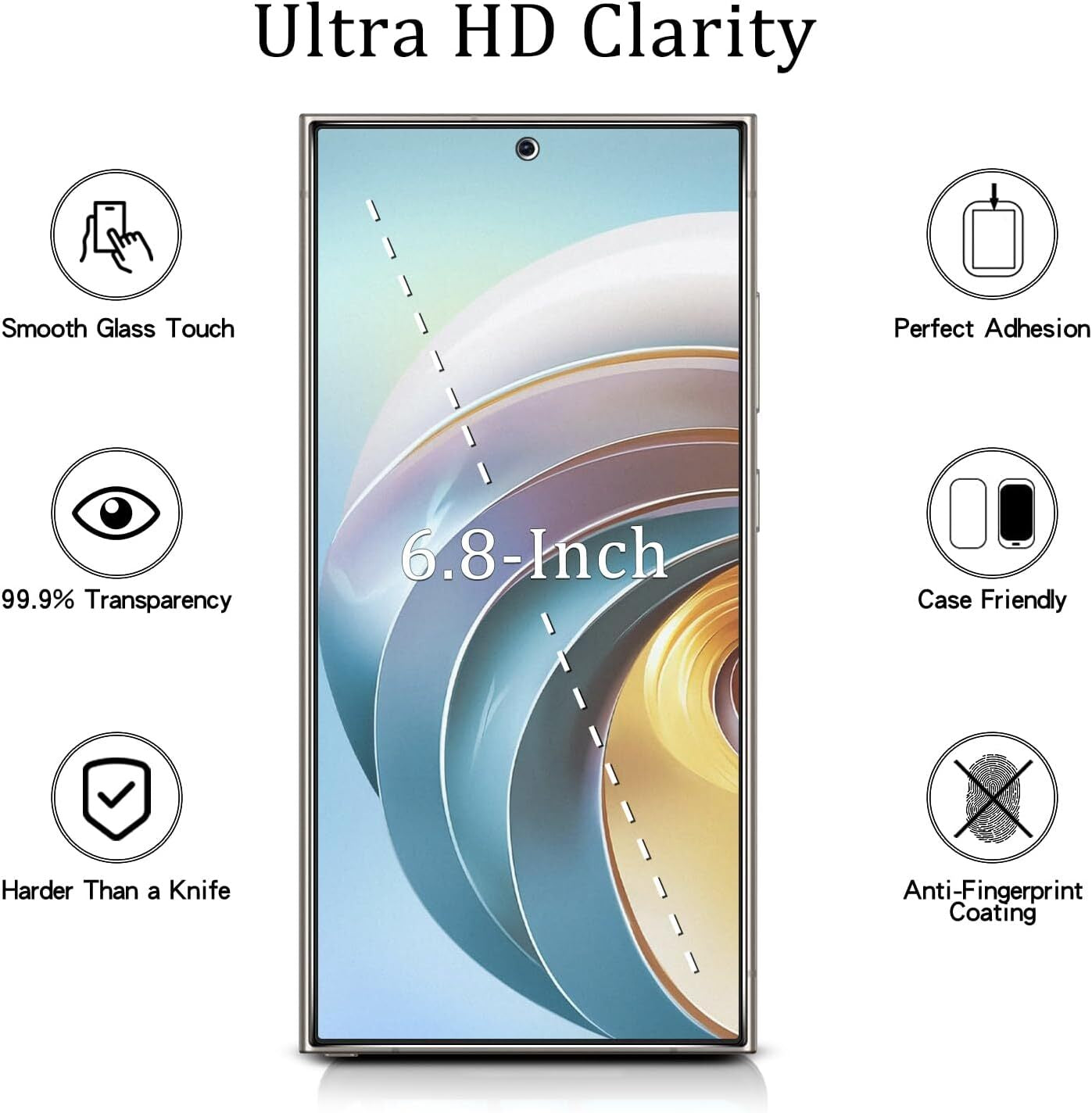 [2-Pack Matte Privacy Screen Protector for Samsung Galaxy S24 Ultra Tempered