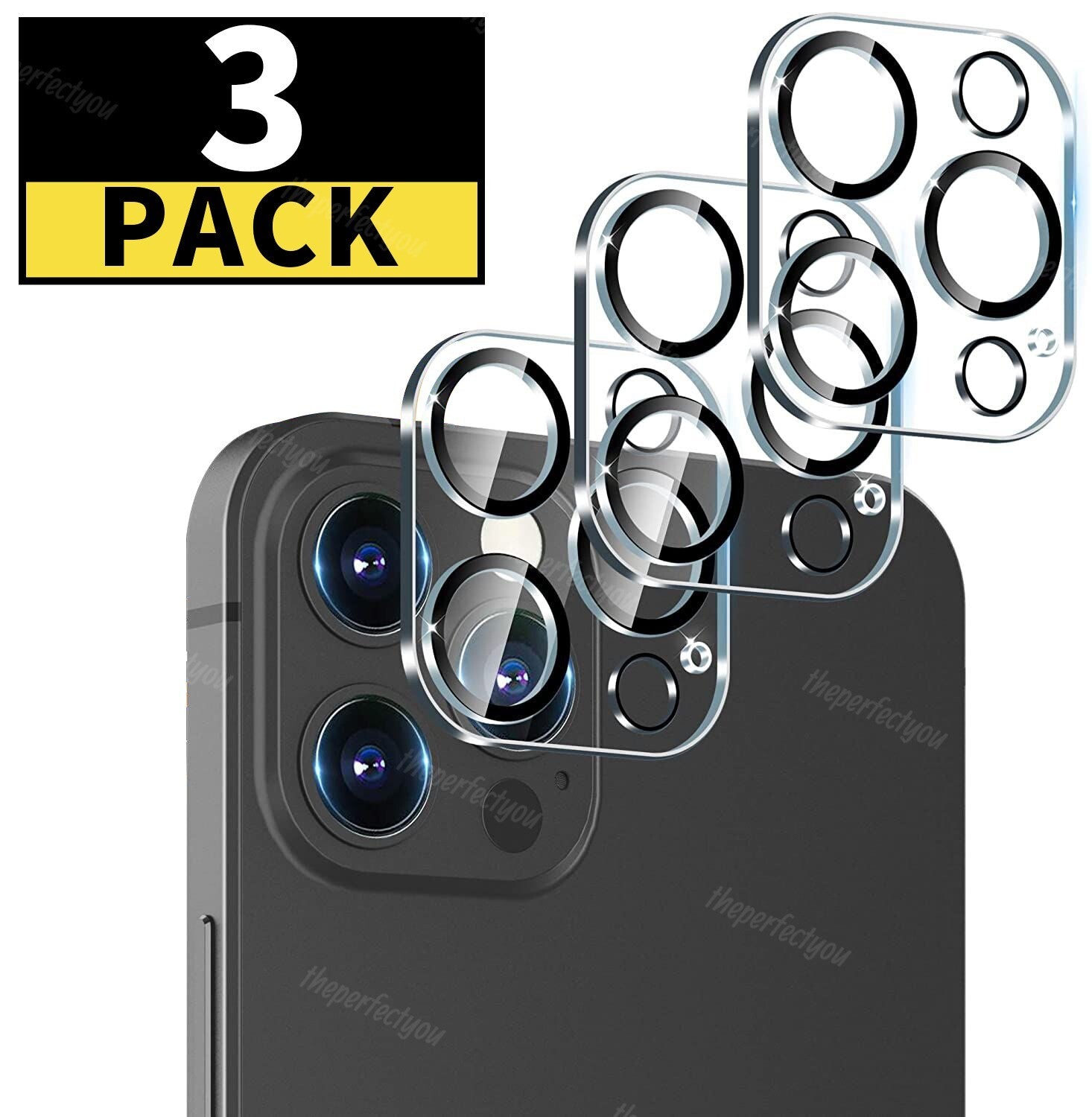 3X for Iphone 16 15 14 13 12 11 Pro Max Tempered Glass Camera Lens Protector
