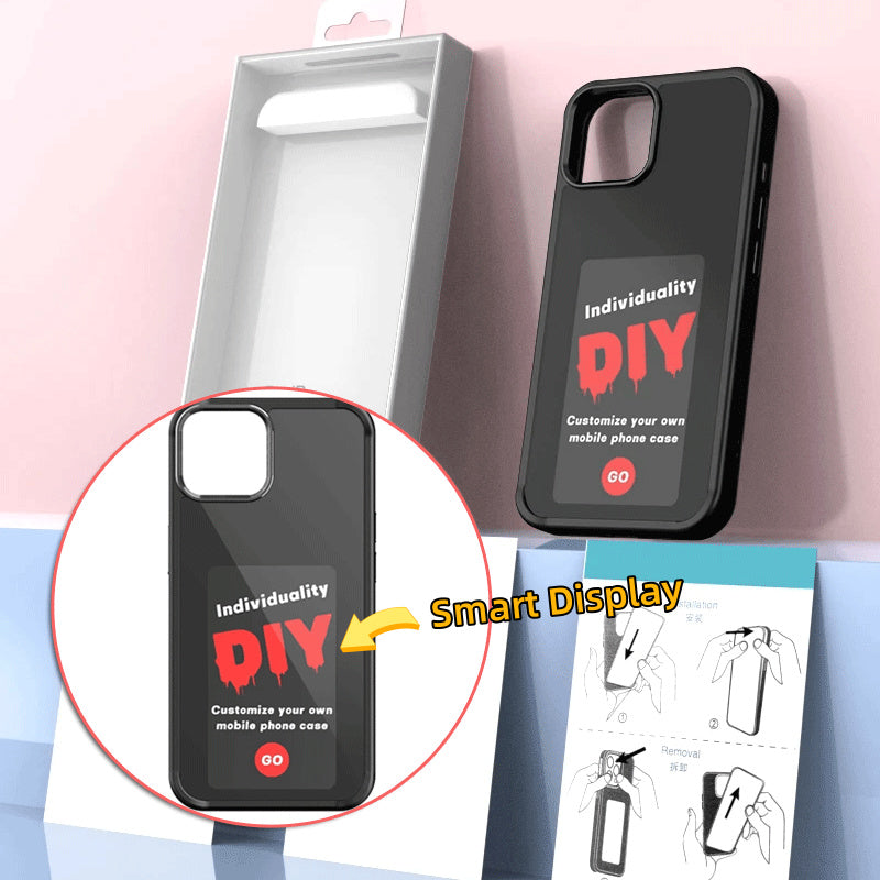 E-ink Screen Phone Case Unlimited Screen Projection Personalized Phone Cover Battery Free New Designer Luxury Phone Case - Small Enterprise