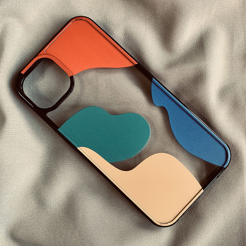 Color Block Contrast Color Geometry Suitable For 13 Mobile Phone Cases - Small Enterprise