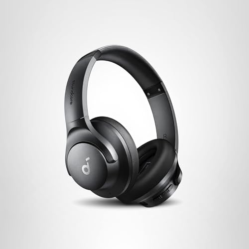 Soundcore by Anker Q20i Hybrid Active Noise Cancelling Headphones, Wireless Over-Ear Bluetooth, 40H Long ANC Playtime, Hi-Res Audio, Big Bass, Customize via an App, Transparency Mode (Black)
