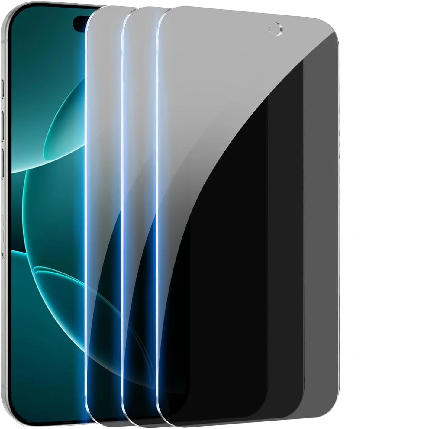 3Pack for Privacy Screen Protector for Iphone 15/15 Pro, Sensor Protection, Private Tempered Glass Film, Touch Sensitive, Bubble-Free, 9H Hardness Screen Protection 6.1 Inch