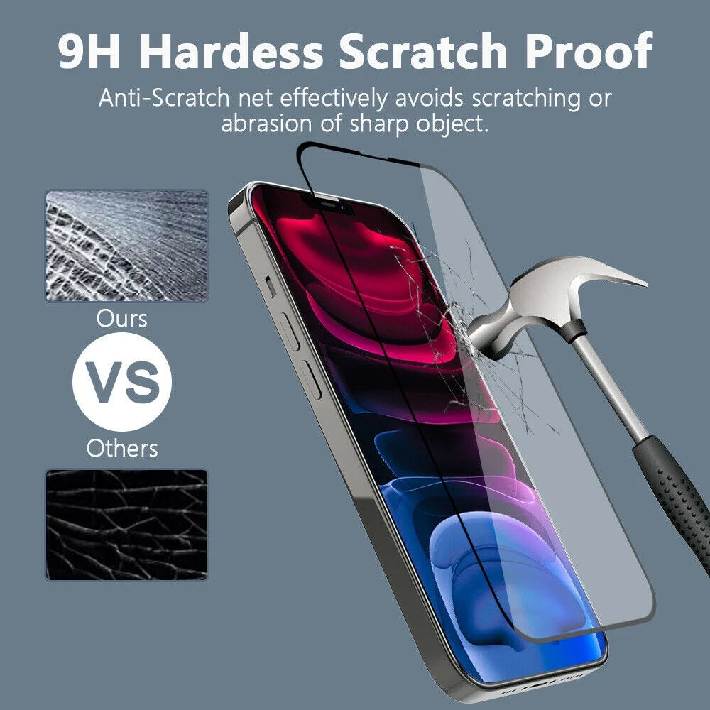 Iphone 13 Screen Protector Tempered Glass (2-Pack) + Camera Lens Protector (2-Pack),9H Black