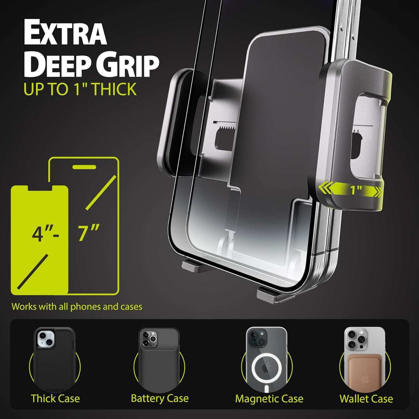 Tripgrip Series Cell Phone Mount Phone Holder for Car Dashboard Windshield Vent Expandable