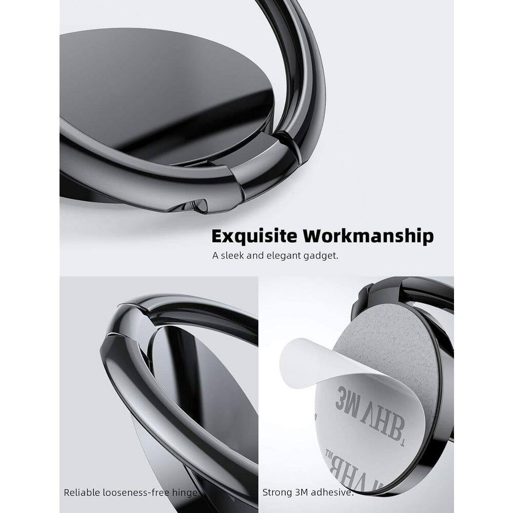 Phone Ring Holder Grip Stand 360° Rotation Finger Metal Kickstand for Magnetic Car Mount Compatible with Iphones