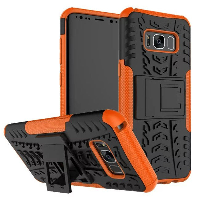 Samsung S8 plus Galaxy S8 mobile phone shell bracket colorful pattern in tire pattern inclusive fall proof sleeve - Small Enterprise