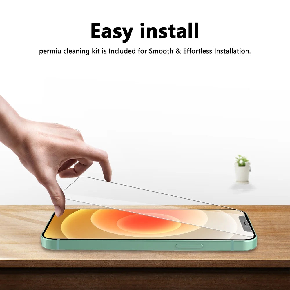 Iphone 12 Pro Screen Protector Tempered Glass + Camera Lens Protector 6.1", for Iphone 12 13 Pro Max Screen Protector, 9H Clear