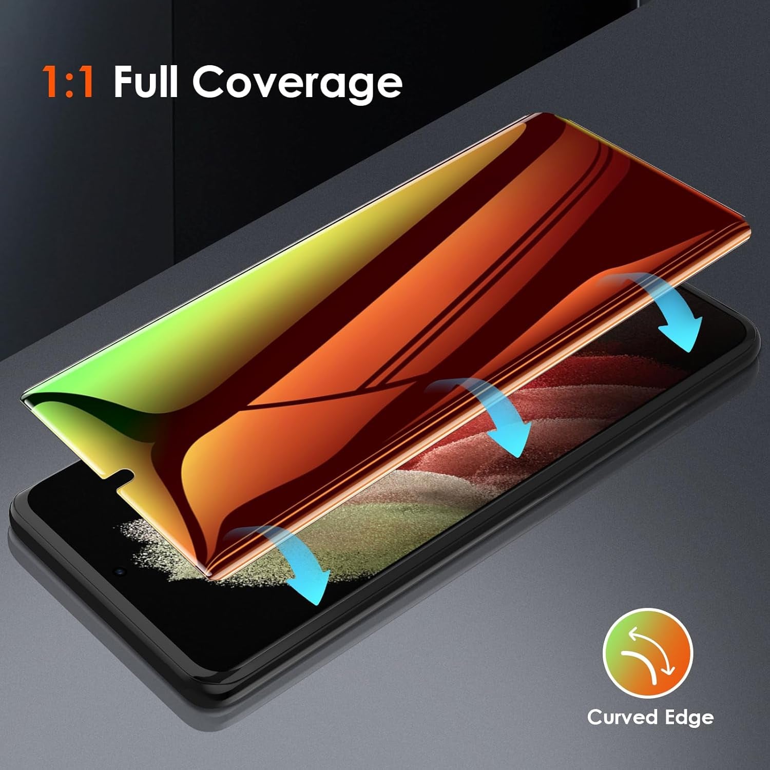 2 Pack for Samsung Galaxy S21 Ultra Privacy Screen Protector, Gradient