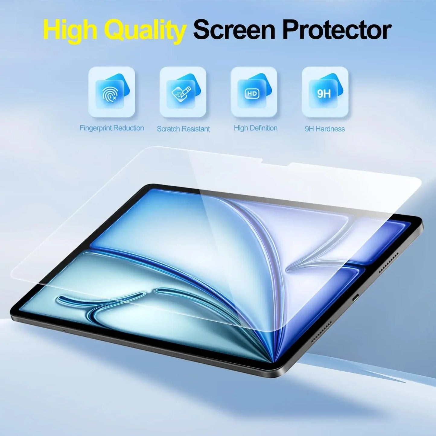 Glass for Ipad Pro 11 13 2024 M4 Glass Screen Protector for Ipad Air 13 2024 Air 6 11 2024 M2 Tempered Glass HD Film