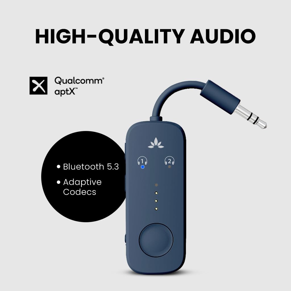 SkySync Duo: Bluetooth 5.3 Travel Audio Adapter