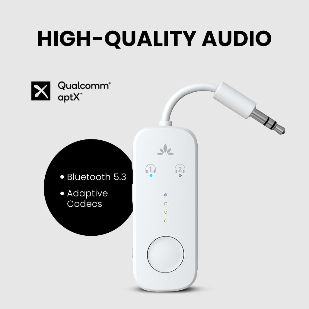 SkySync Duo: Bluetooth 5.3 Travel Audio Adapter