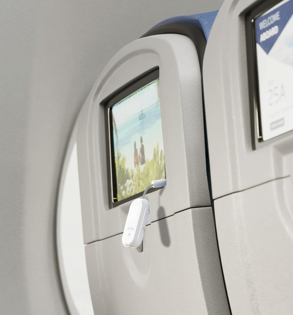 Twelve South AirFly SE | Bluetooth Wireless Audio Transmitter Adapter for AirPods/Headphones, 20+ Hr Battery, Works with 3.5mm aux Jacks on Airplanes, TVs, Gym Equipment, and Travel - Small Enterprise