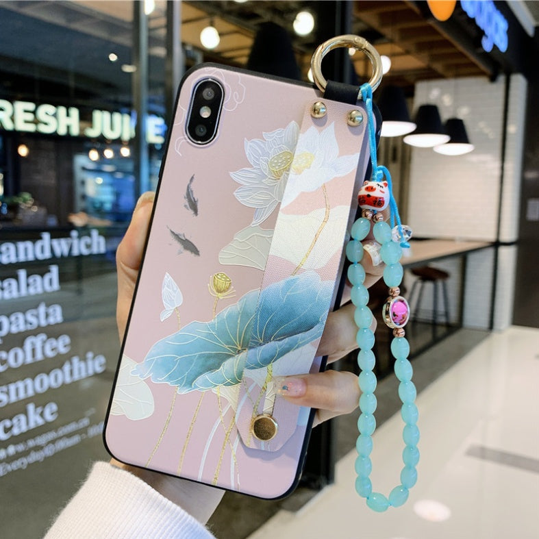 Compatible with Apple, Rose Flowers Wrist Strap phone Cases For iPhone - Small Enterprise