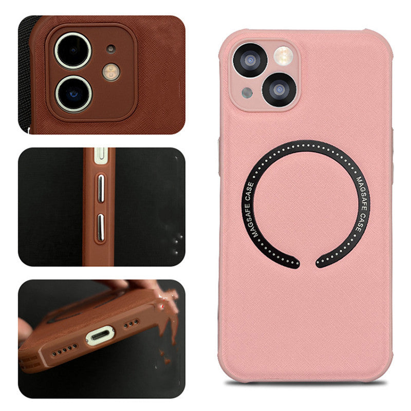 Leather Phone Case Iphone14 Mag Safe Magnetic Cross - Small Enterprise