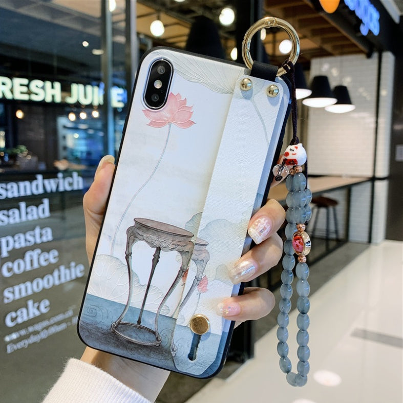 Compatible with Apple, Rose Flowers Wrist Strap phone Cases For iPhone - Small Enterprise