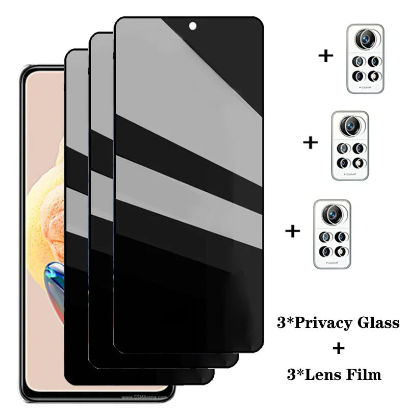 Anti-Spy Glass Protector for Redmi Note 12 Pro Privacy Screen Protector Redmi Note 12 5G Privacy Glass Film Note 12S Cristal Antiespia for Xiaomi Redmi Note12 Pro+ Tempered Glass Redmi Note 12 Pro Plus