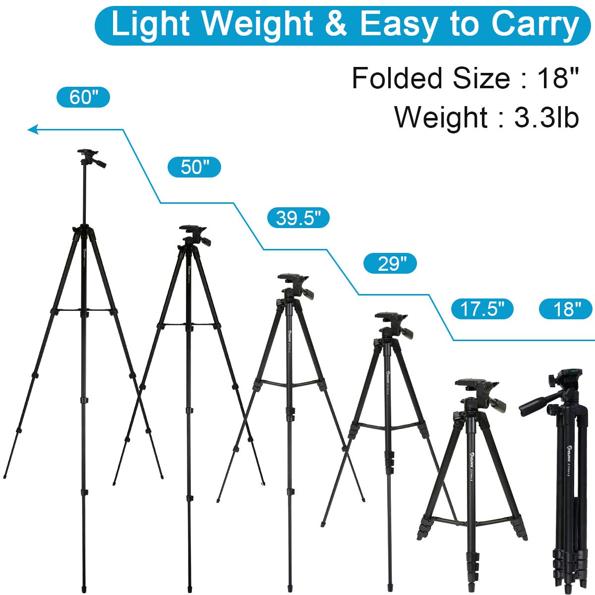 Endurax Pro 60 Tripod for DSLR & Mobile Devices - Small Enterprise