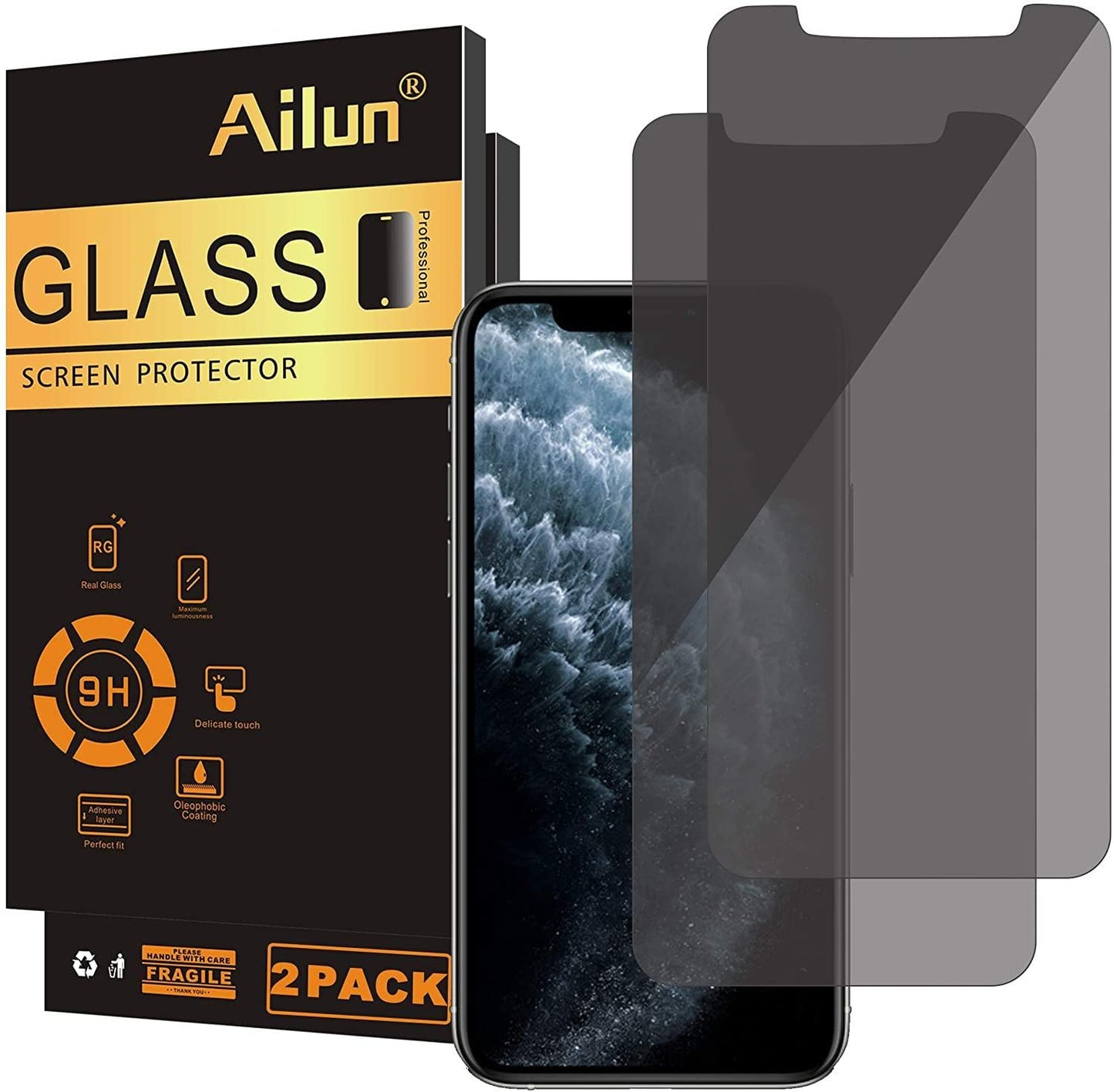Ailun iPhone Privacy Glass 3-Pack - 6.1 Security - Small Enterprise
