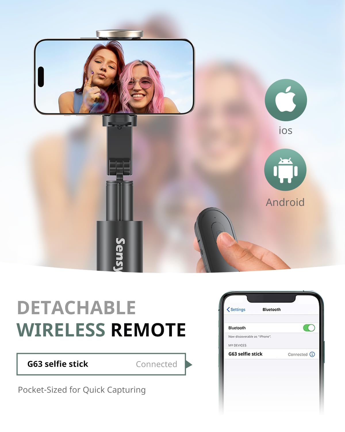 Sensyne 60 All-in-One Phone Tripod & Selfie Stick - Small Enterprise