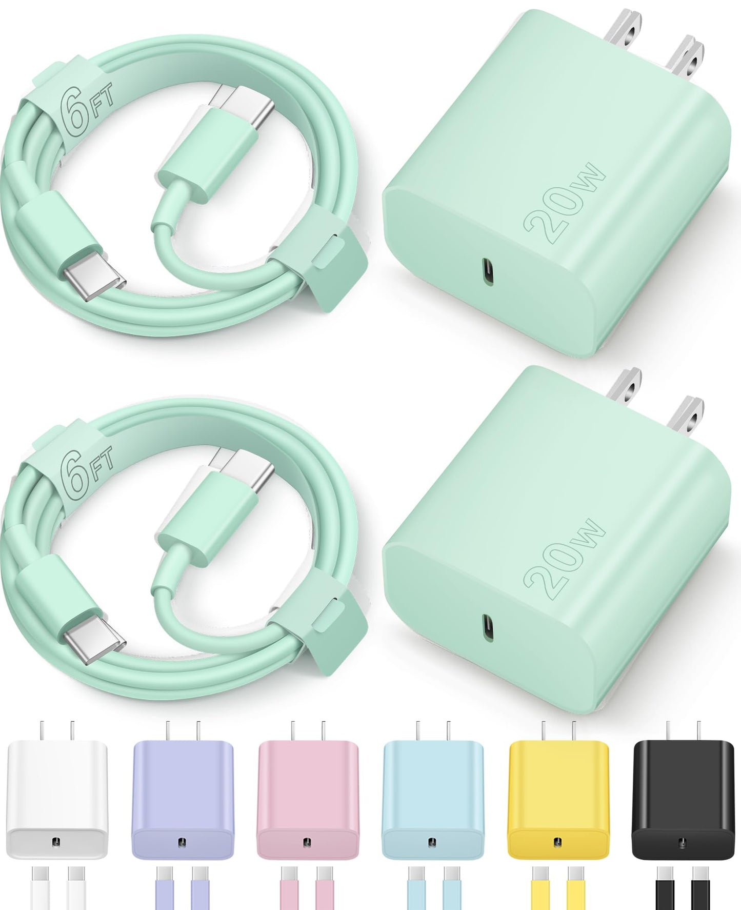 iCharge Duo: Fast USB-C Charger & 6FT Cables Pack - Small Enterprise