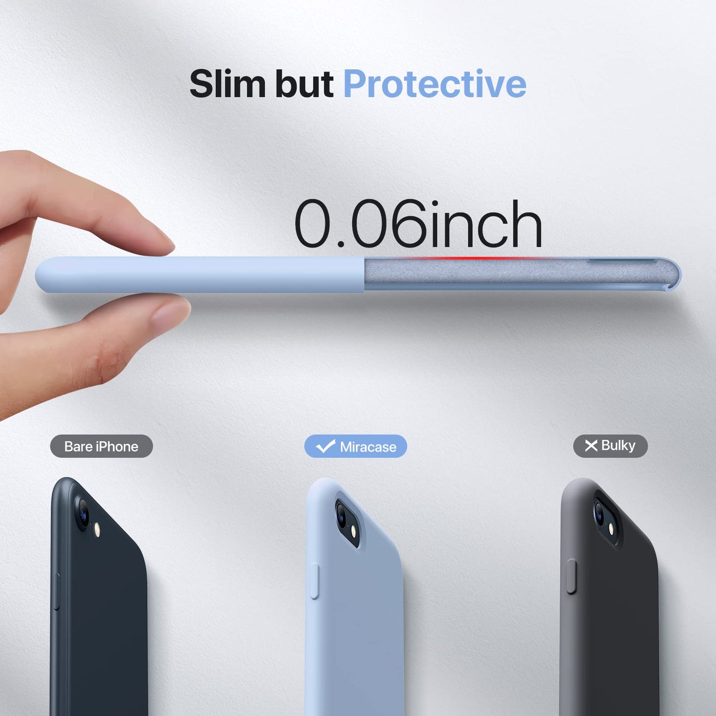 Miracase Capri Blue Slim Shockproof iPhone Case