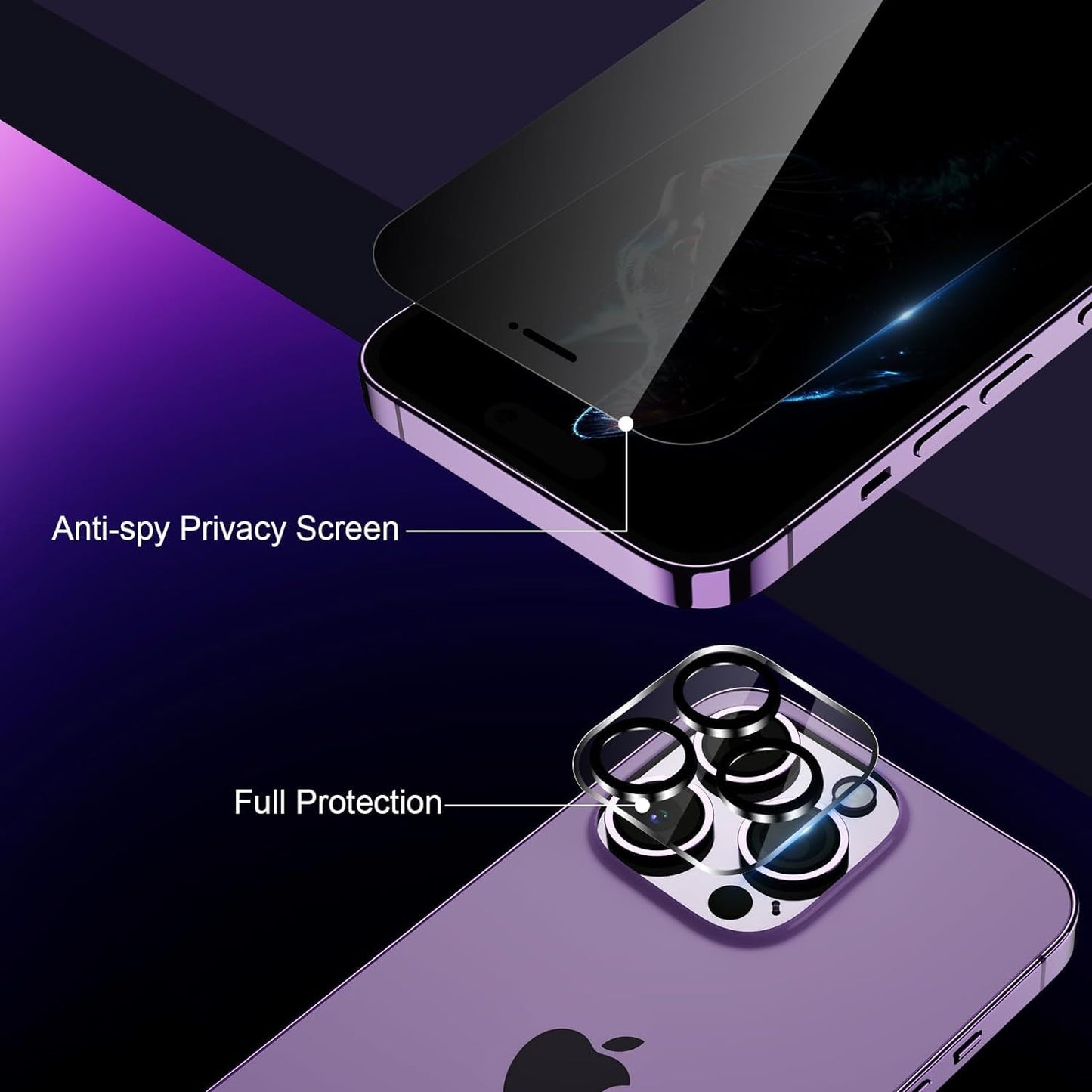 iGuard 2-Pack Privacy Screen Protector for iPhone 14/13 - Small Enterprise