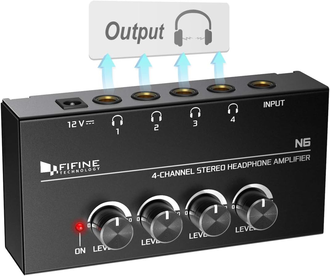 Fifine QuadBoost: 4-Channel Metal Stereo Amp
