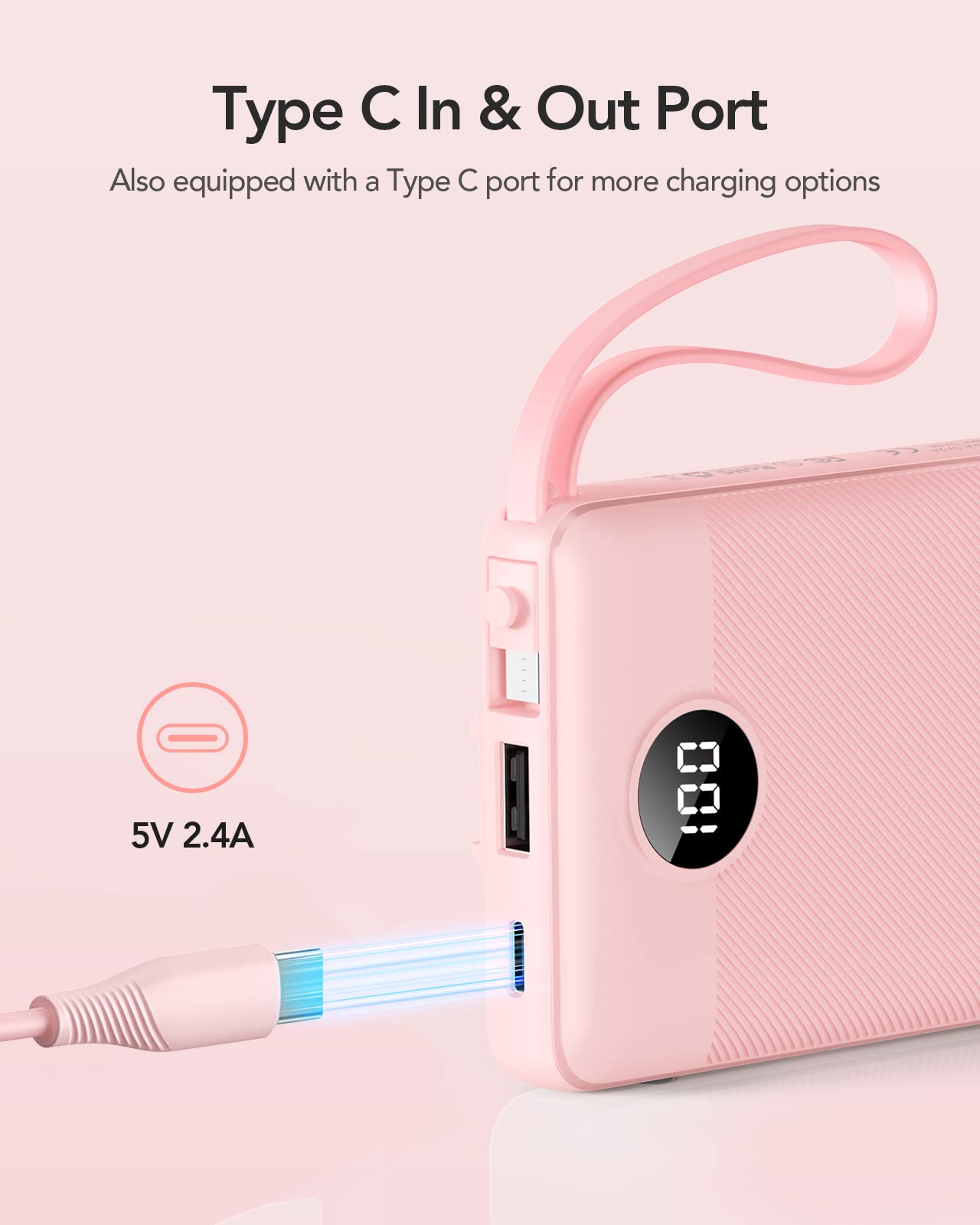 ChargeMate 10000mAh: Portable Power Bank for All Devices - Pink - Small Enterprise