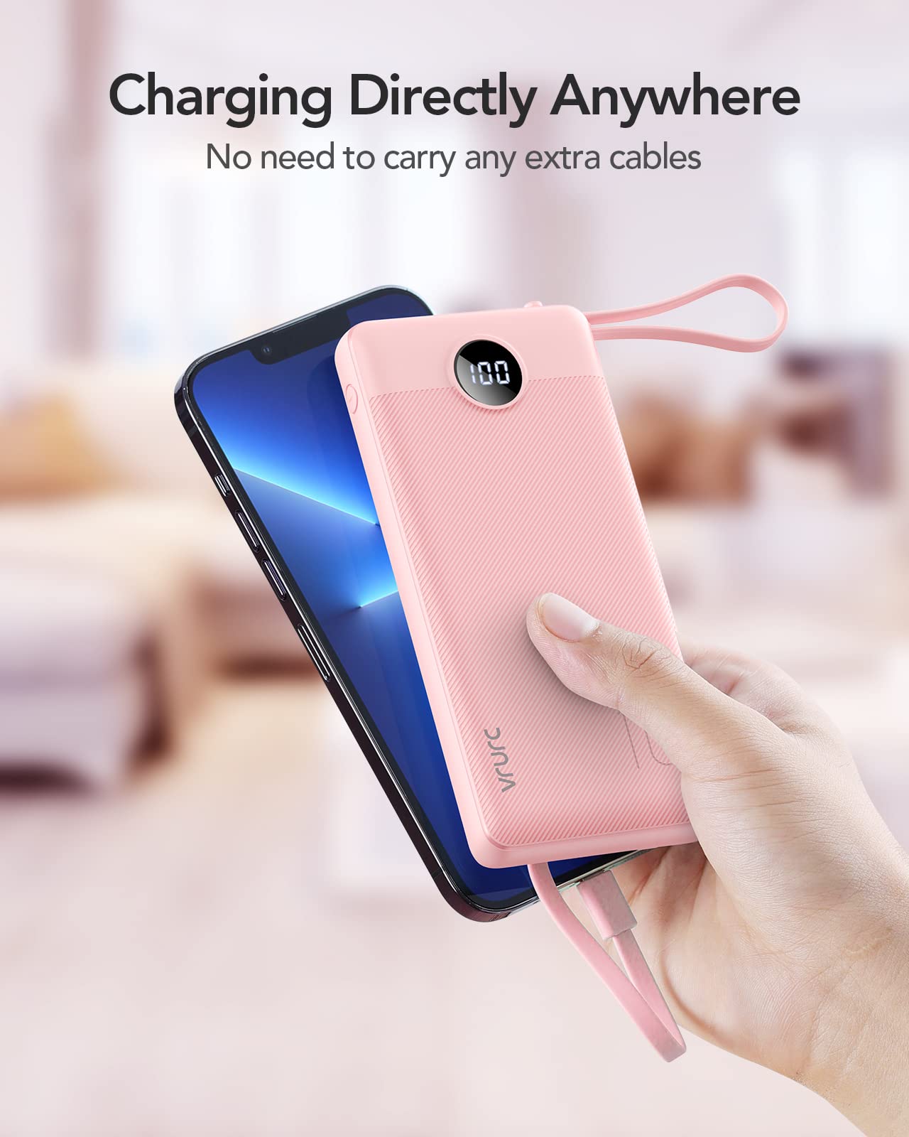 ChargeMate 10000mAh: Portable Power Bank for All Devices - Pink - Small Enterprise