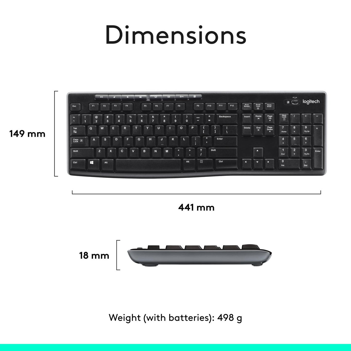 Logitech MK270 Wireless Keyboard-Mouse Duo - Black