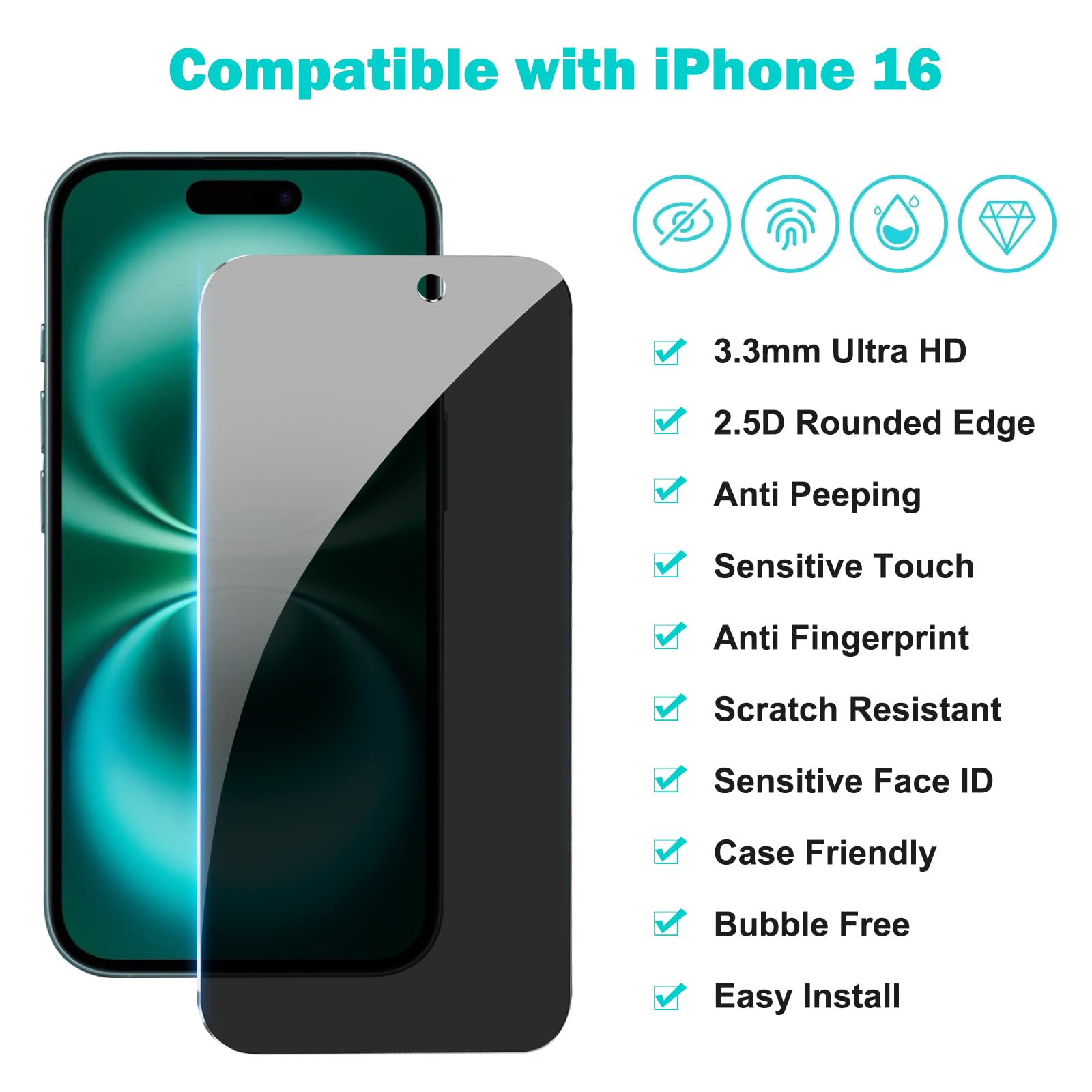 SecuLens 3+3 iPhone 16 Screen Protector - Small Enterprise