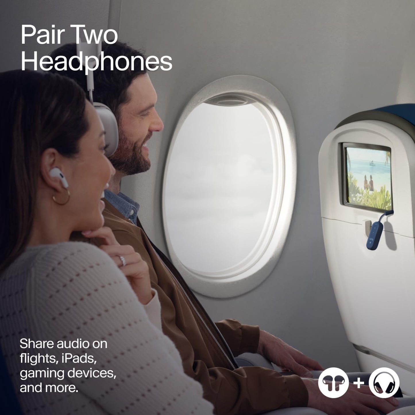 Twelve South AirFly SE | Bluetooth Wireless Audio Transmitter Adapter for AirPods/Headphones, 20+ Hr Battery, Works with 3.5mm aux Jacks on Airplanes, TVs, Gym Equipment, and Travel - Small Enterprise