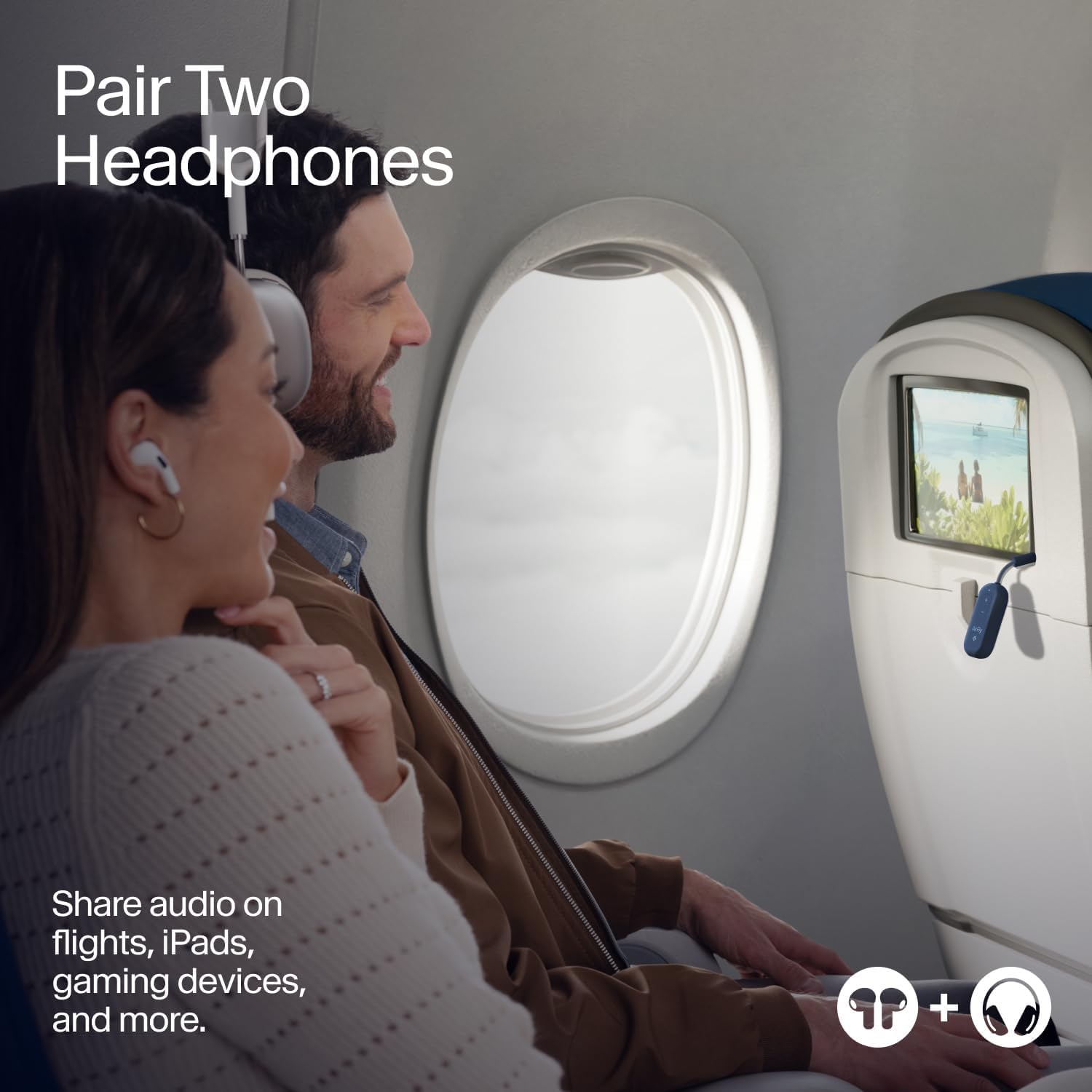 Twelve South AirFly SE | Bluetooth Wireless Audio Transmitter Adapter for AirPods/Headphones, 20+ Hr Battery, Works with 3.5mm aux Jacks on Airplanes, TVs, Gym Equipment, and Travel - Small Enterprise